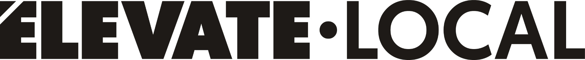 Elevate Local horizontal logotype — dark on light